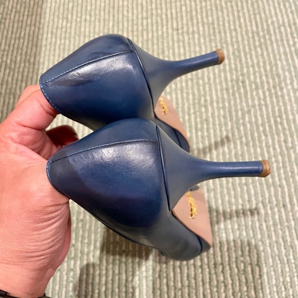 Final Price !Prada blue peep toe pump heel shoes. - Picture 12 of 16